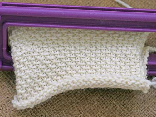 Knitting on Sock Loom