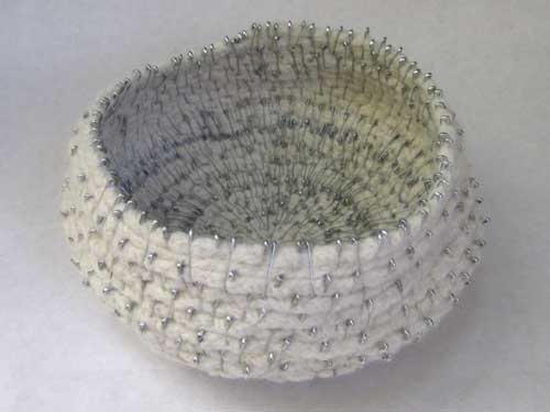 Cream Bowl with Safety Pins